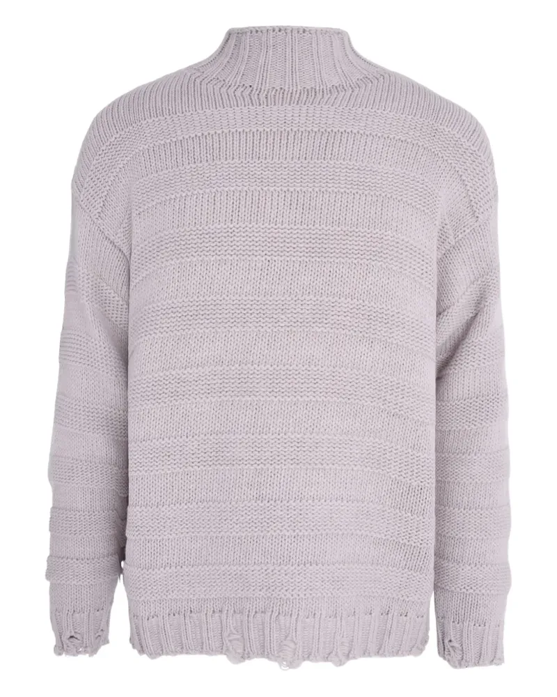 Gaëlle Bonheur Stehkragen-Pullover mit ausgefranstem Saum - Rosa Rosa