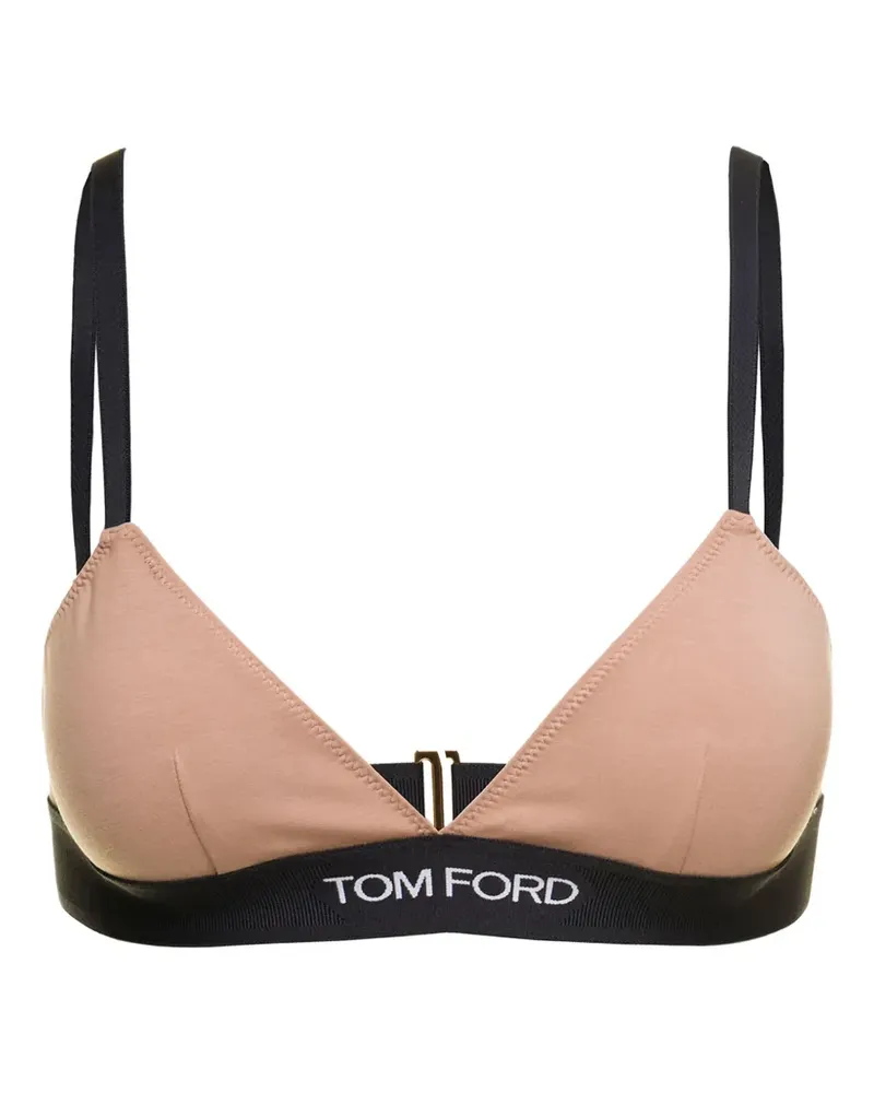 Tom Ford logo-print bra - Nude Nude
