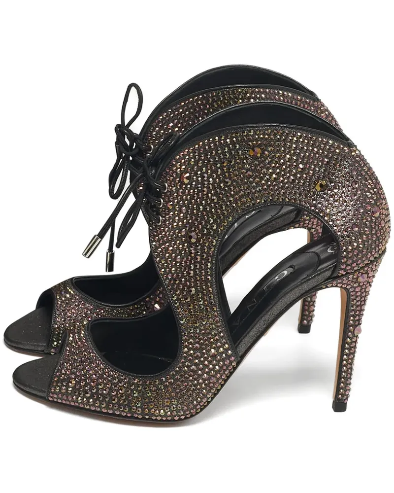 Gina Metallic crystal sandal 13.5 - Schwarz Schwarz
