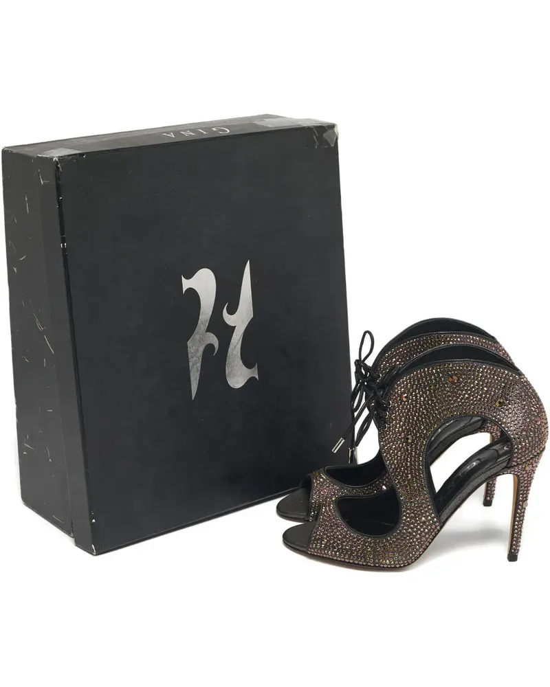 Gina Metallic crystal sandal 13.5 - Schwarz Schwarz