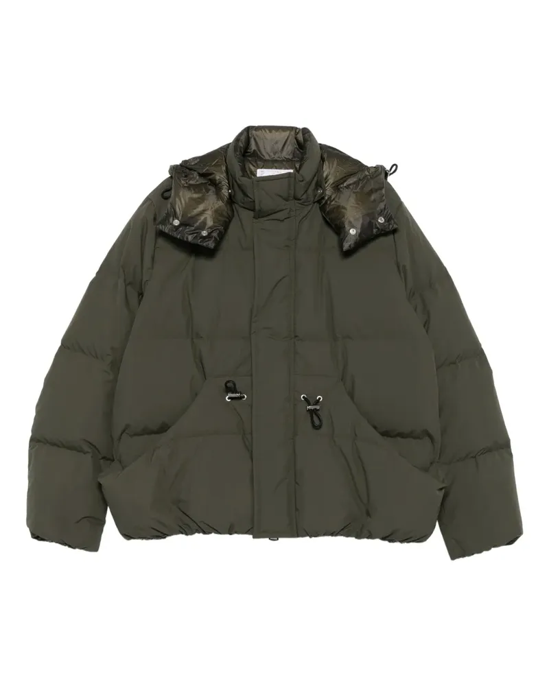 Sacai hooded drawstring puffer jacket - Grün Grün