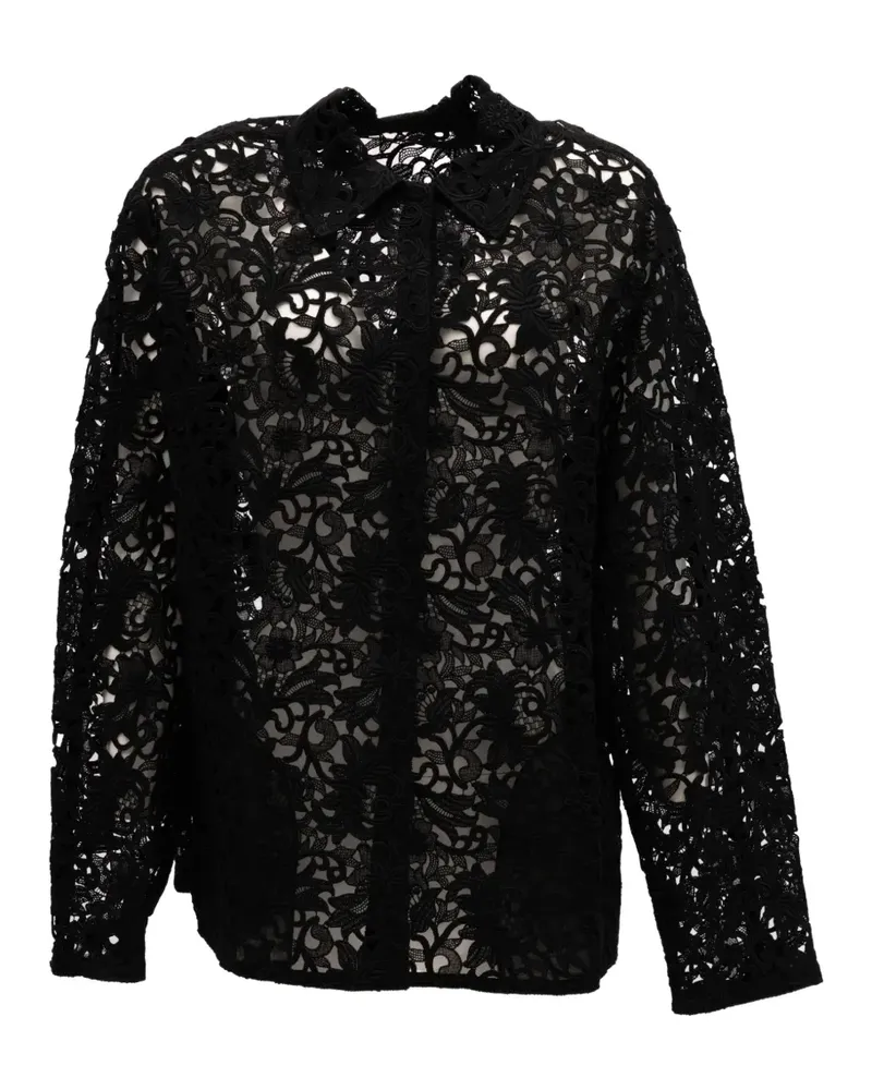 Valentino Garavani floral lace shirt - Schwarz Schwarz