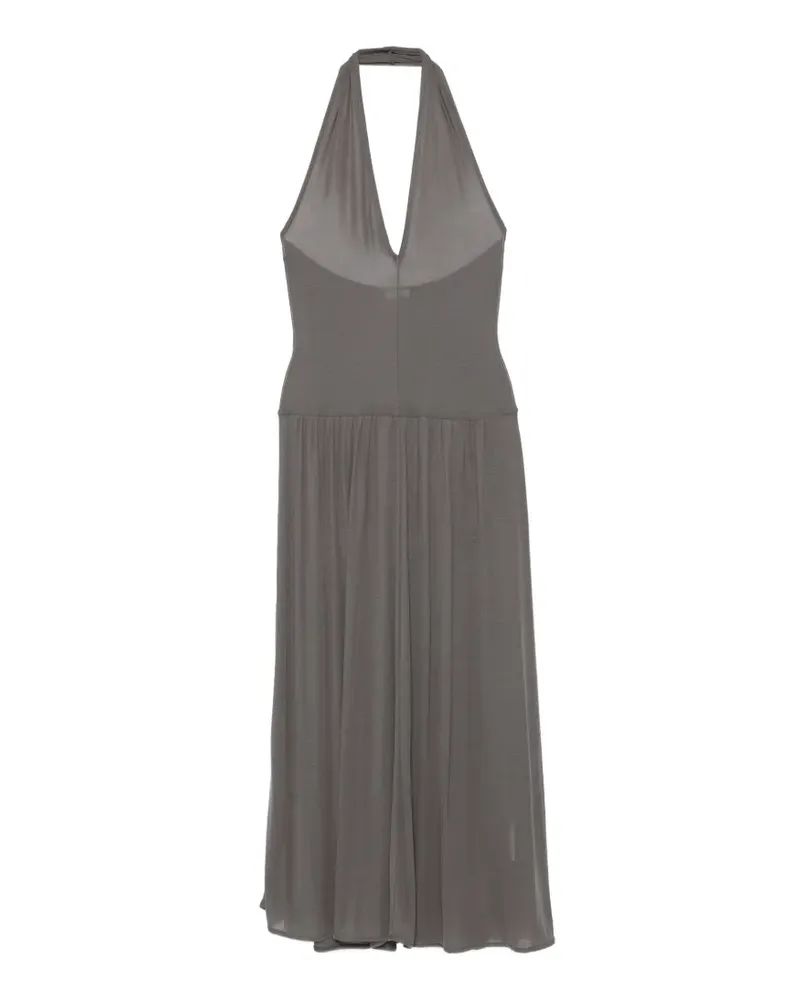 St. Agni Midikleid mit V-Ausschnitt - Grau Grau