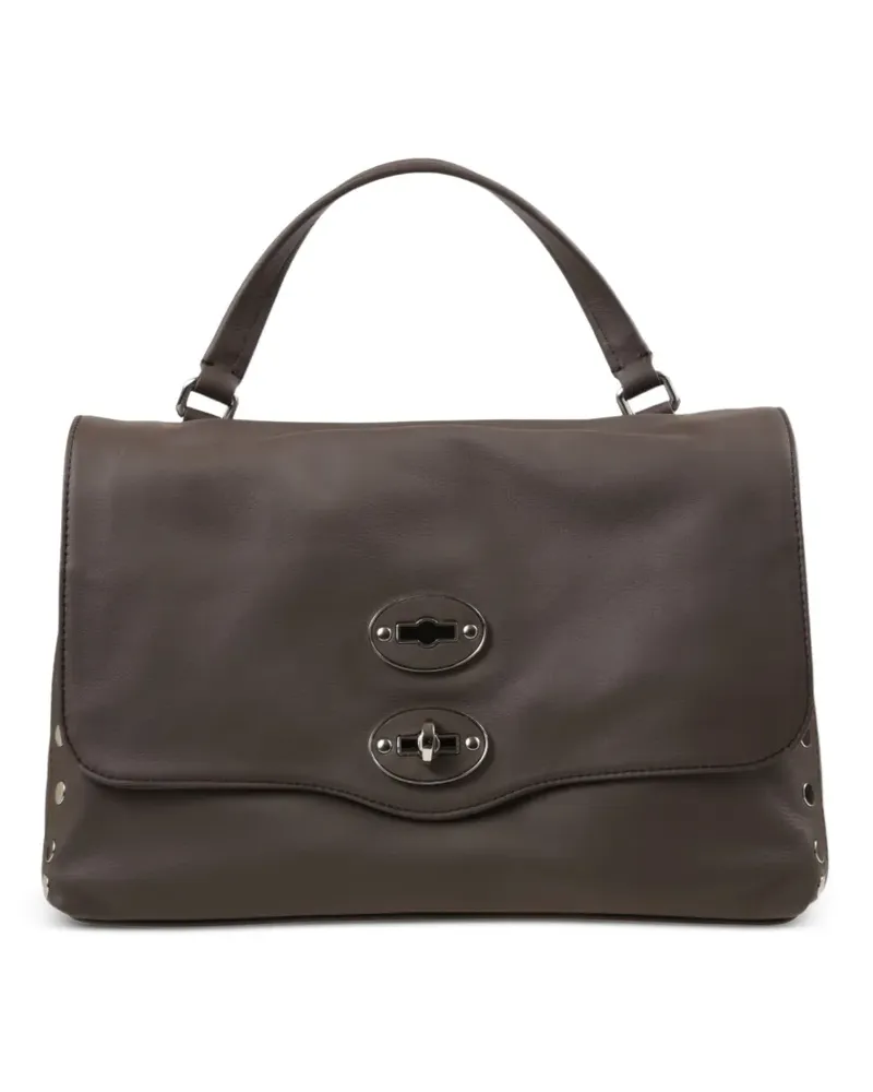 Zanellato small Postina twist-lock tote bag - Braun Braun