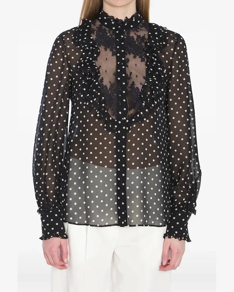 Valentino Garavani Georgette-Hemd mit Plusdepois-Print - Schwarz Schwarz