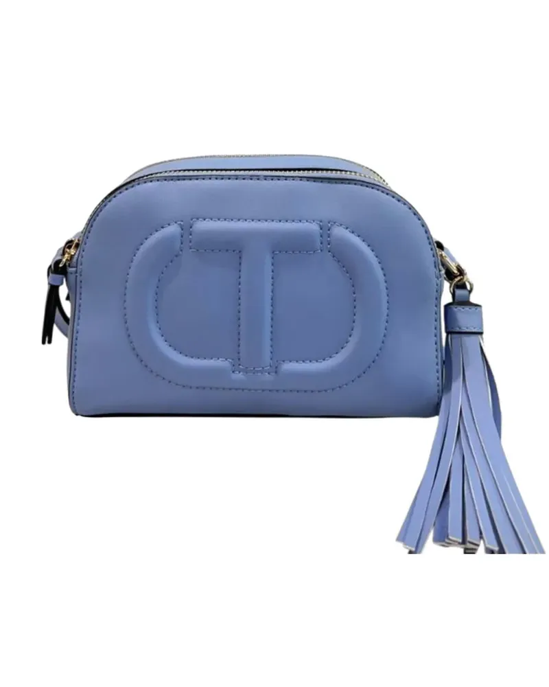 Twin-Set Umhängetasche mit Logo-Prägung - Blau Blau