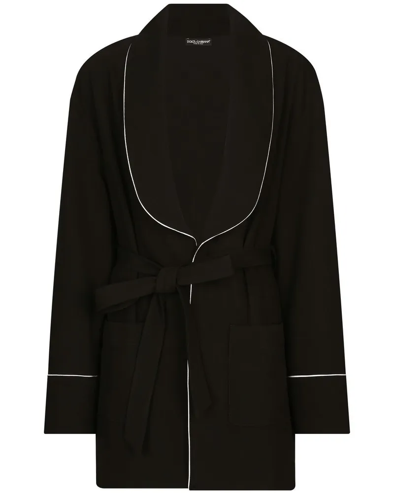 Dolce & Gabbana KIM DOLCE&GABBANA Pyjama-Oberteil mit Gürtel - Schwarz Schwarz