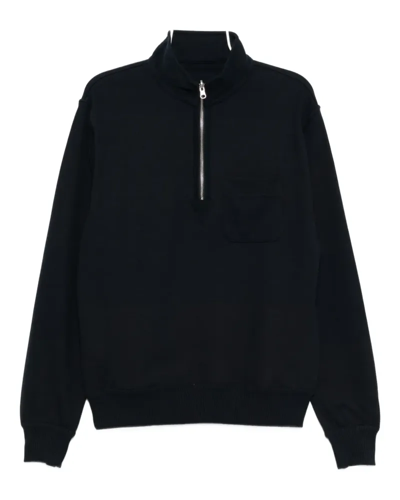 Oliver Spencer 1/4 zip reverse sweatshirt - Blau Blau