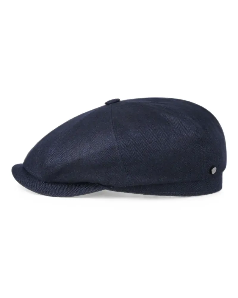 Stetson Schiebermütze mit Fischgrätenmuster - Blau Blau