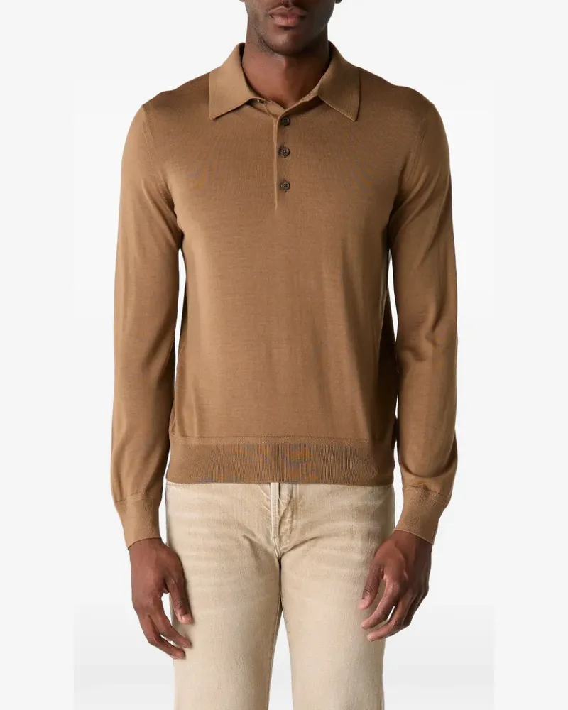 Tom Ford Poloshirt mit Knöpfen - Braun Braun