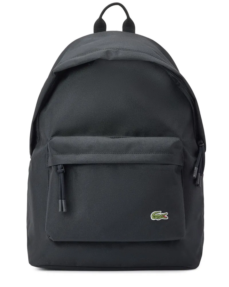 Lacoste Rucksack mit Logo-Patch - Schwarz Schwarz