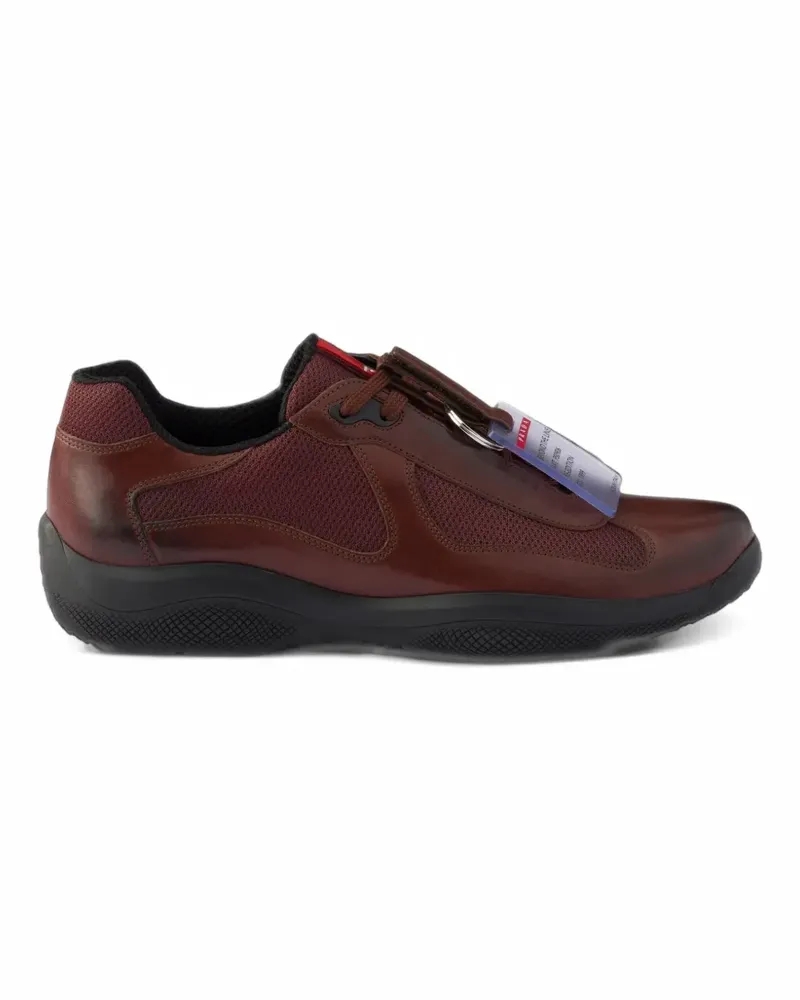 Prada America's Cup Original Sneakers aus gebürstetem Leder und Fahrradstoff - Braun Braun