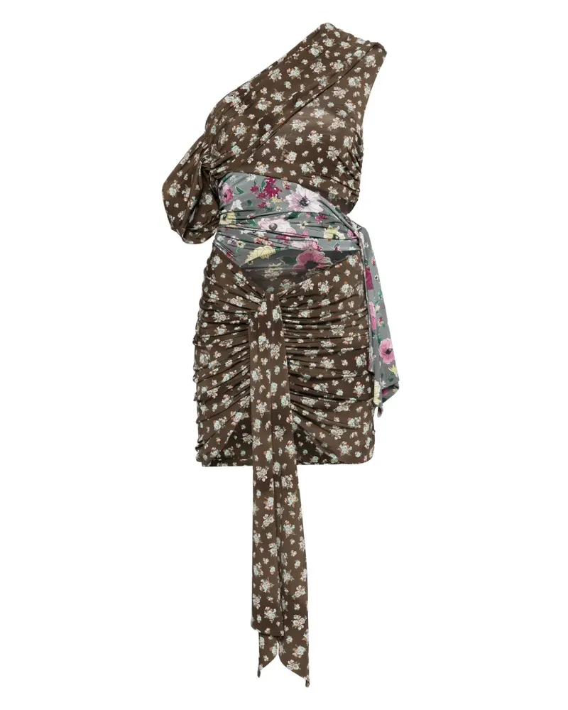 ATTICO Asymmetrisches Patchwork-Minikleid - Braun Braun
