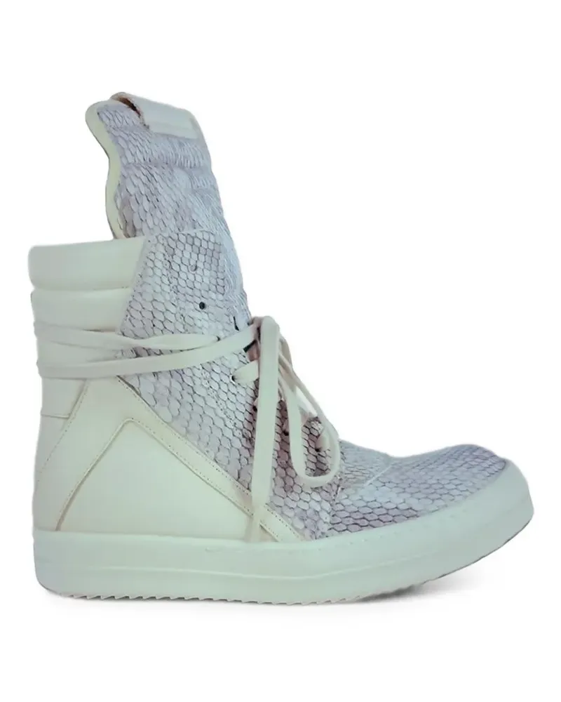 Rick Owens Geobasket python-skin sneakers - Nude Nude