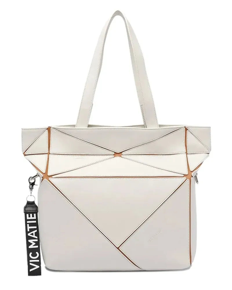 Vic Matié geometric-panel leather shoulder bag - Weiß Weiß