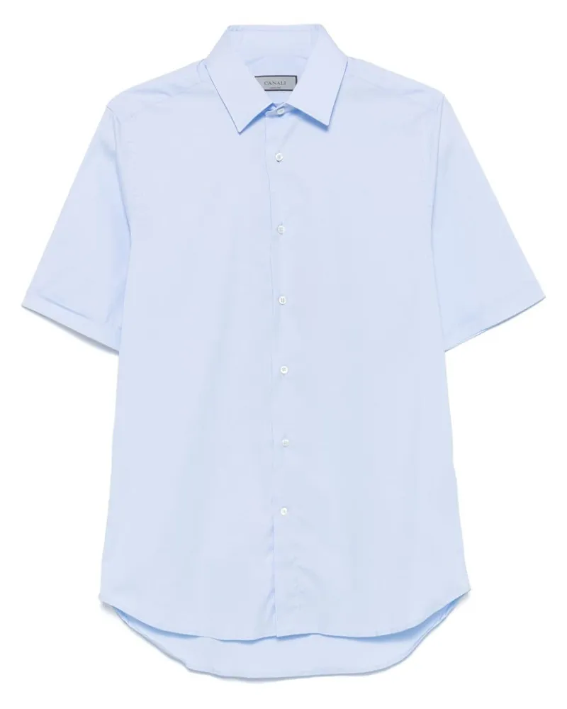 Canali Kurzärmeliges Hemd - Blau Blau