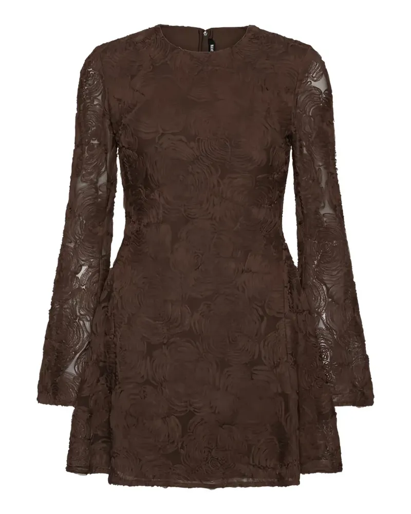 ROTATE Birger Christensen Is Minikleid aus Blumenmesh - Braun Braun
