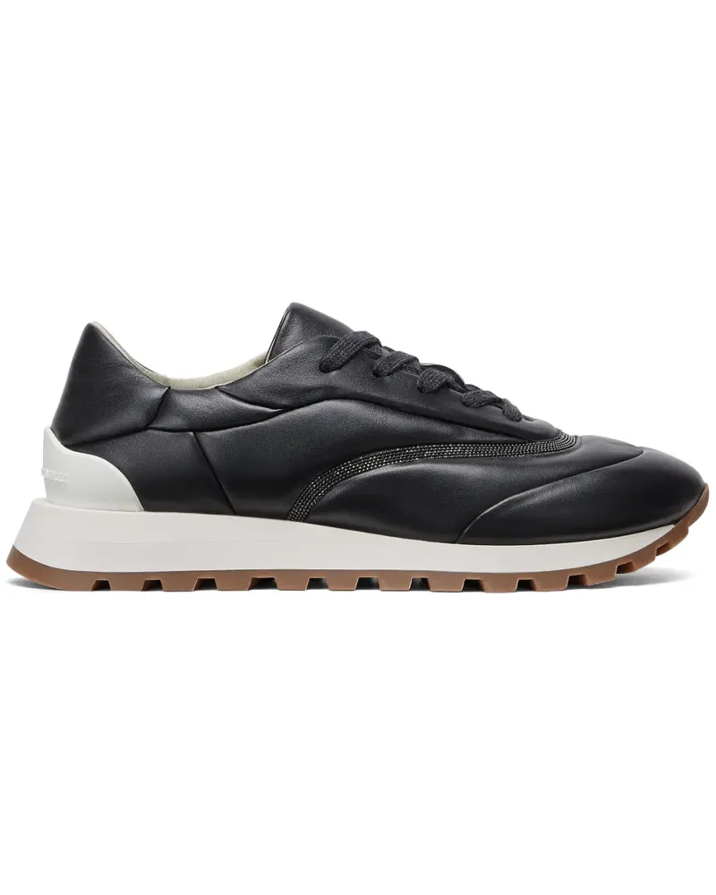 Brunello Cucinelli Sneakers mit Monili-Kette - Schwarz Schwarz
