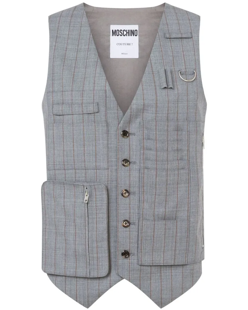 Moschino Gestreifte Weste - Grau Grau