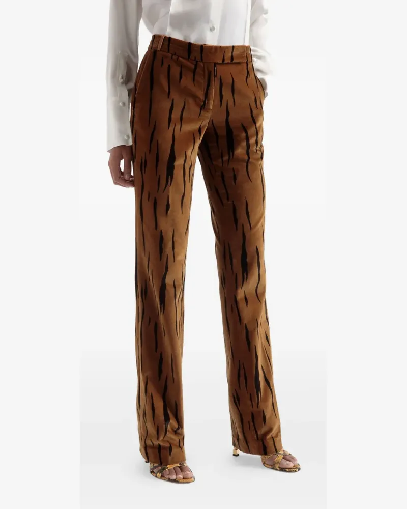 Bally Hose mit Tiger-Print - Braun Braun