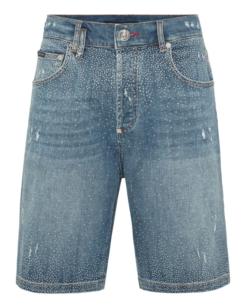 Philipp Plein Shorts mit Strass - Blau Blau
