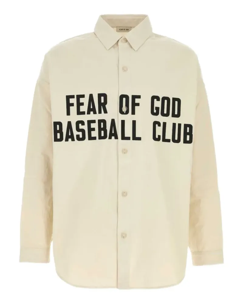 Fear of God logo-print cotton shirt - Nude Nude