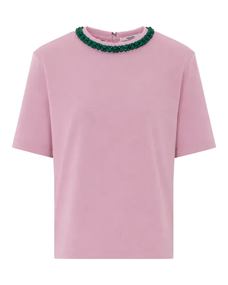 Essentiel T-Shirt mit Kristallen - Rosa Rosa