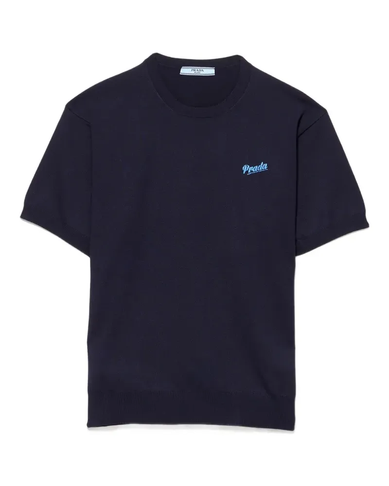 Prada silk crew-neck sweater - Blau Blau