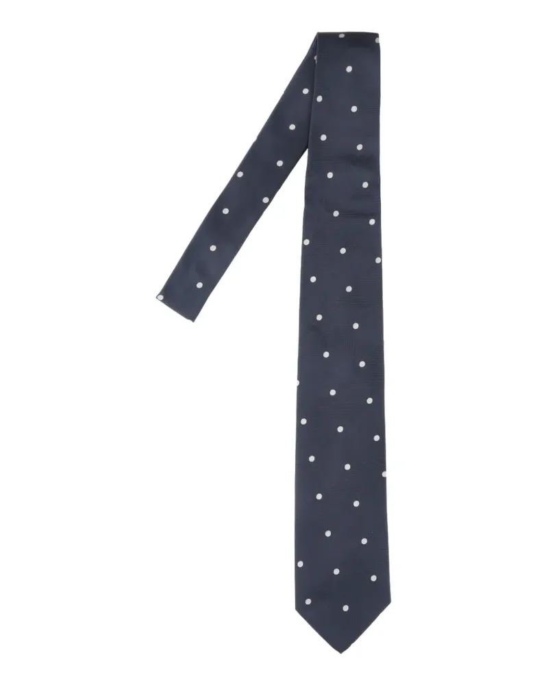 LARDINI polka-dot herringbone tie - Blau Blau