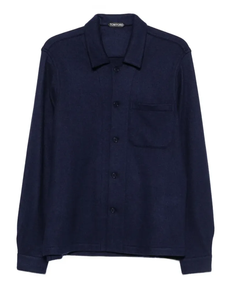 Tom Ford Hemd mit aufgesetzten Taschen - Blau Blau