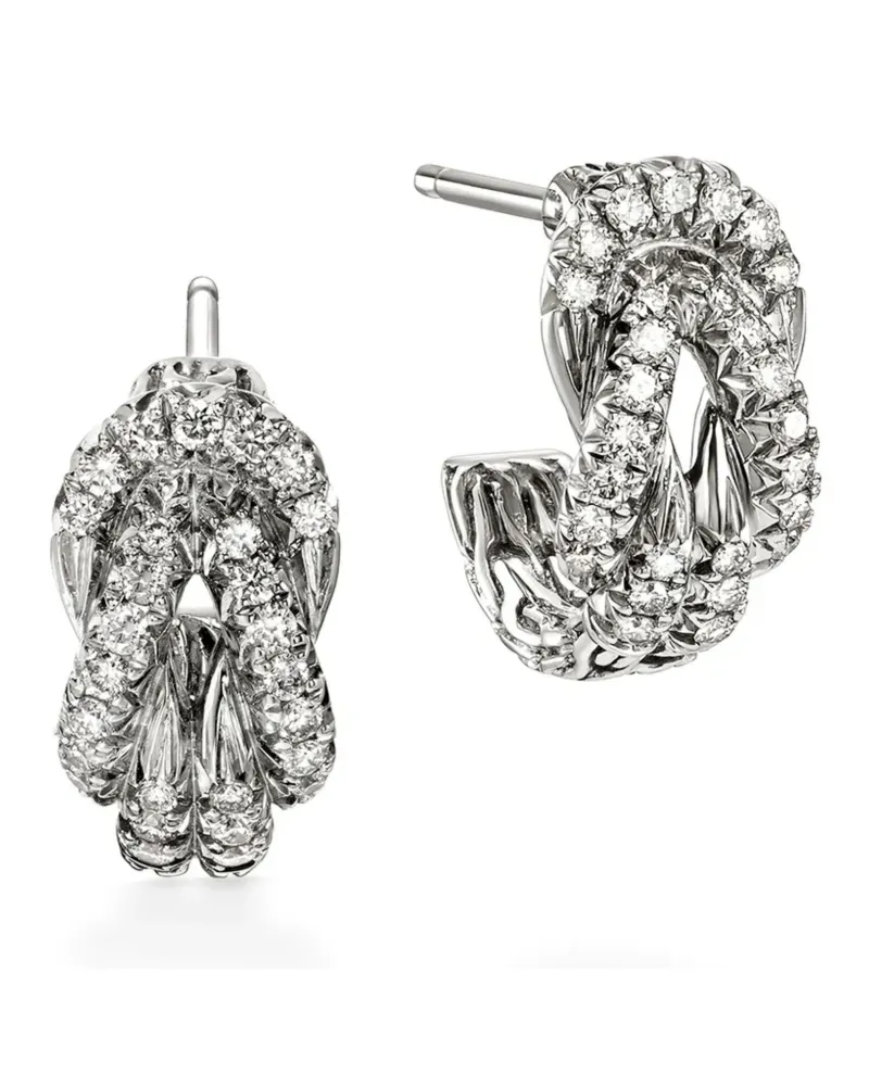 John Hardy Love Knot Ohrringe aus Sterlingsilber mit Diamant Silber
