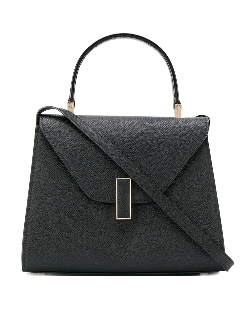 Valextra Kleine Tote Bag mit Spangenverschluss - Schwarz Schwarz