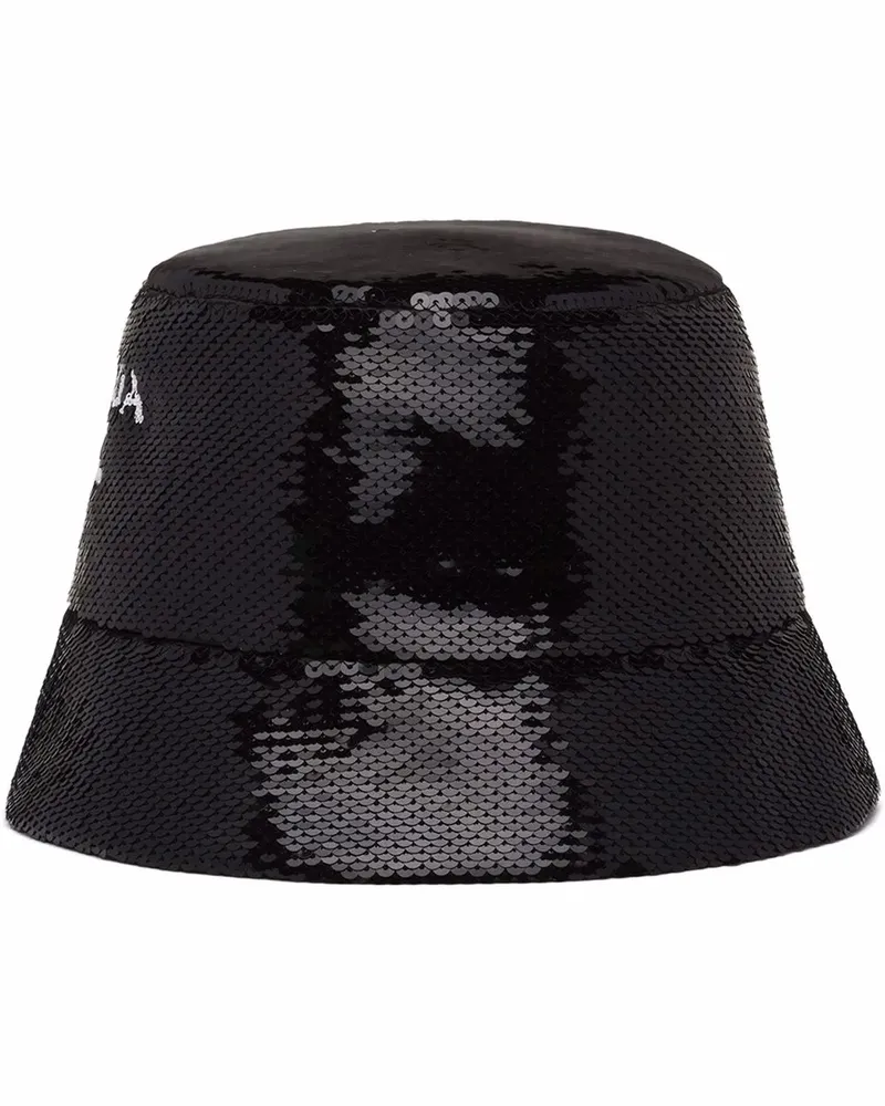 Prada Fischerhut mit Pailletten - Schwarz Schwarz