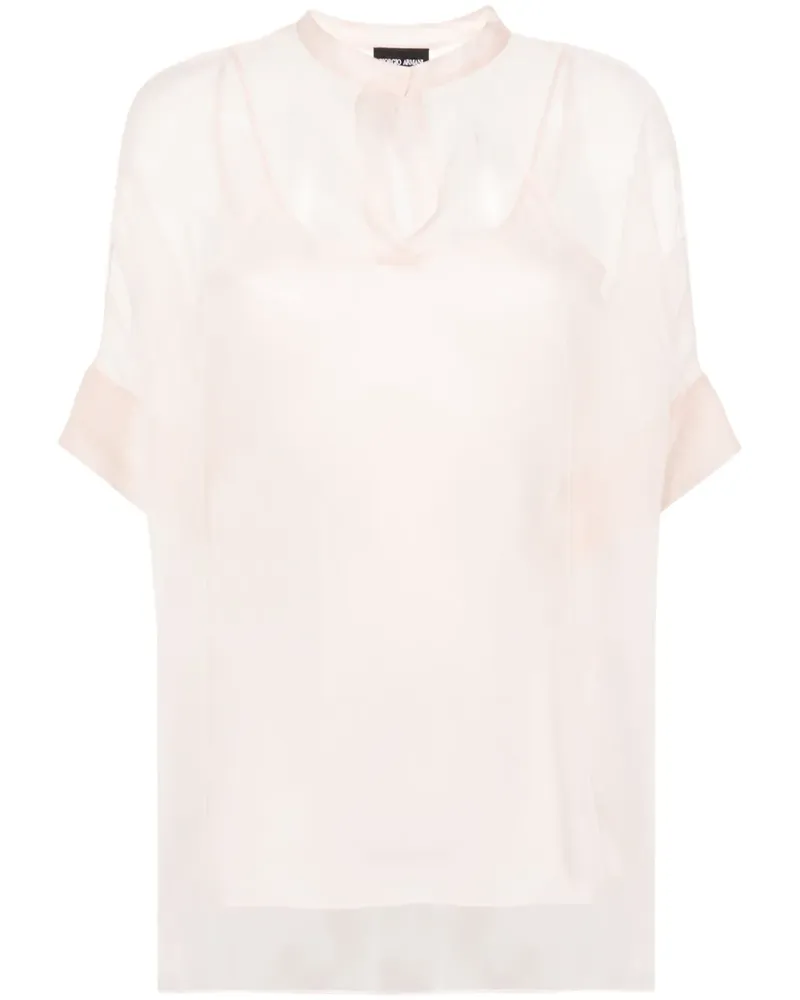 Giorgio Armani Semi-transparente Bluse - Rosa Rosa