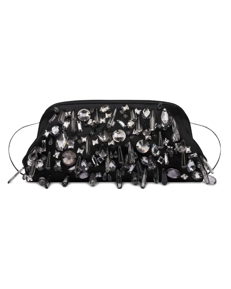 Alberta Ferretti Clutch mit Perlen - Schwarz Schwarz