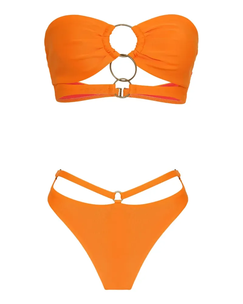 Amir Slama x Tati Barbieri Bandeau-Bikini mit Ring - Orange Orange