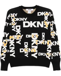 DKNY logo-jacquard sweater Schwarz