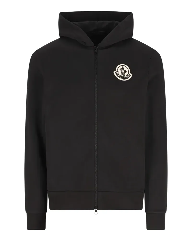 Moncler logo-patch zip-up hoodie - Schwarz Schwarz