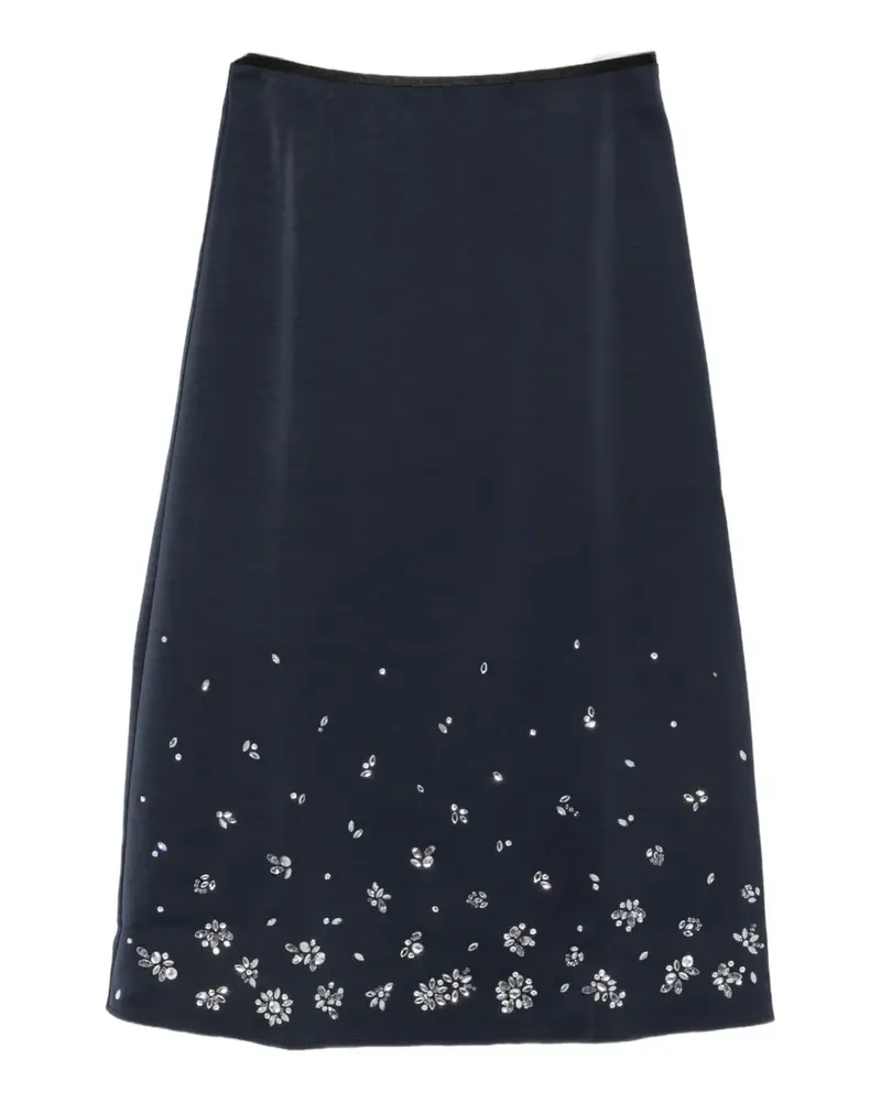 Maje crystal-embellished straight midi skirt - Blau Blau