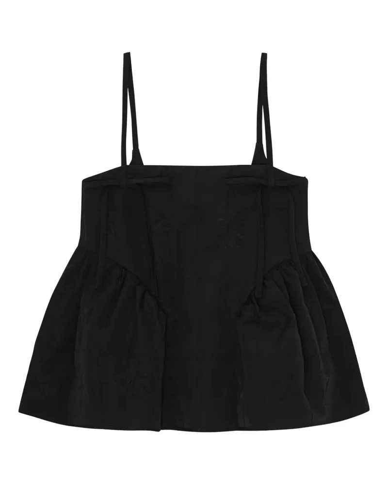 Cecilie Bahnsen Top mit Schößchen - Schwarz Schwarz