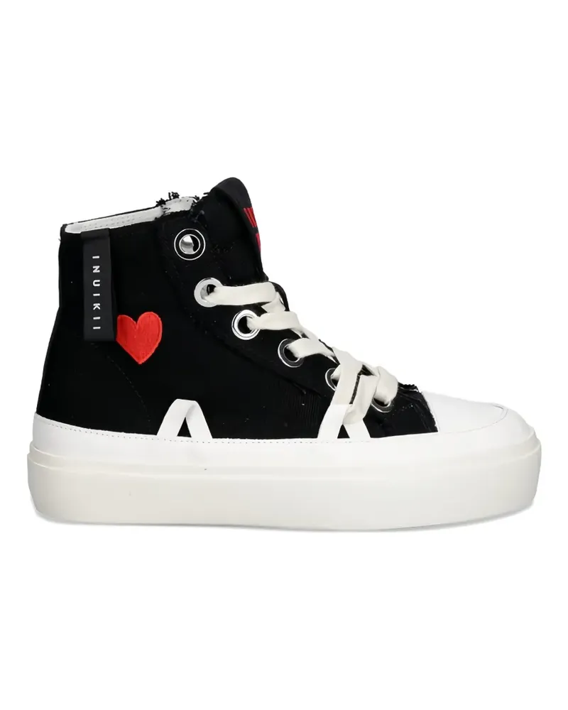 INUIKII heart-motif high-top sneakers - Schwarz Schwarz