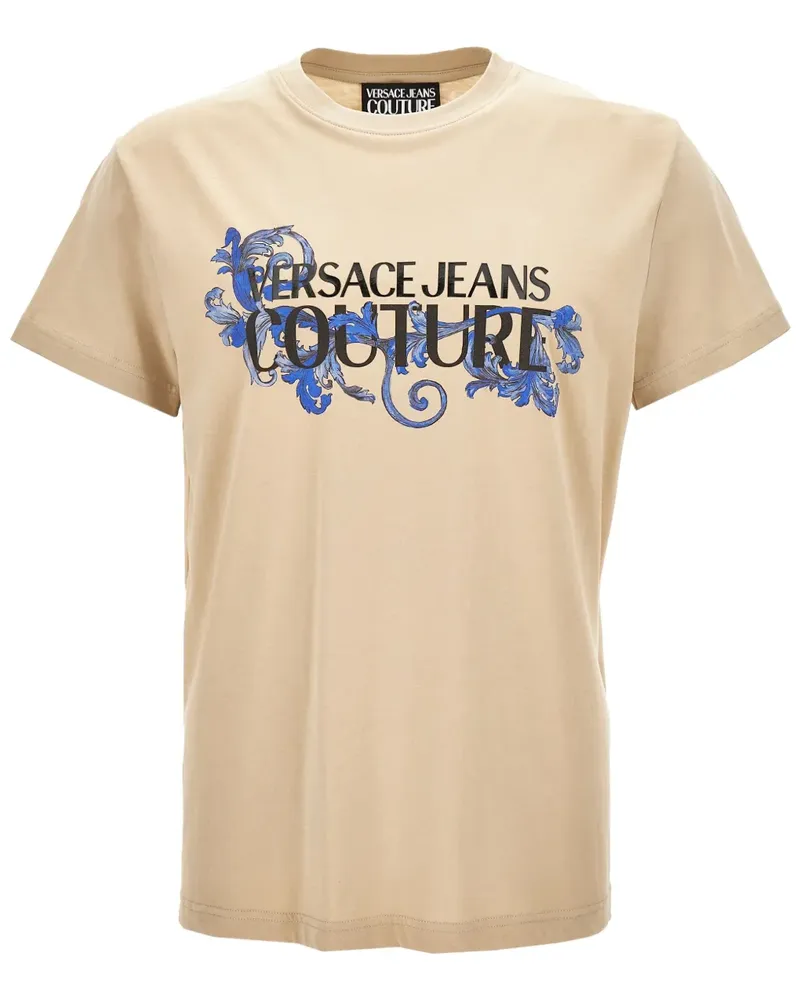 Versace Jeans T-Shirt mit Logo-Print - Nude Nude