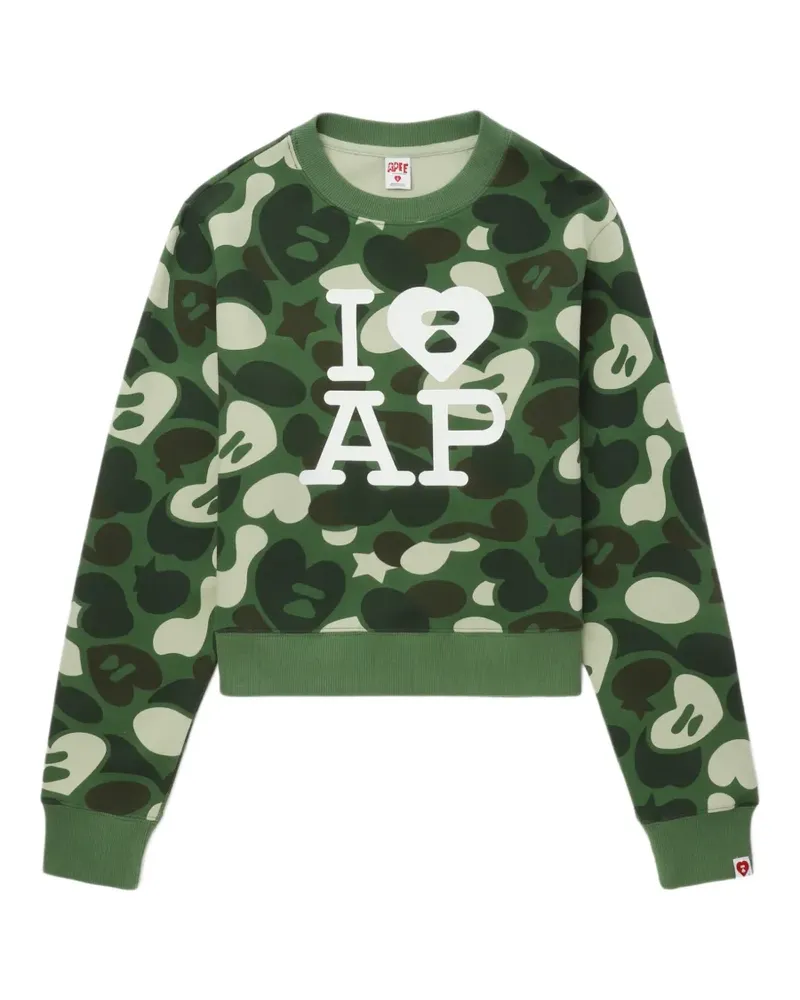 BAPE Rundhals-Strickkleid mit Camouflagemuster - Grün Grün