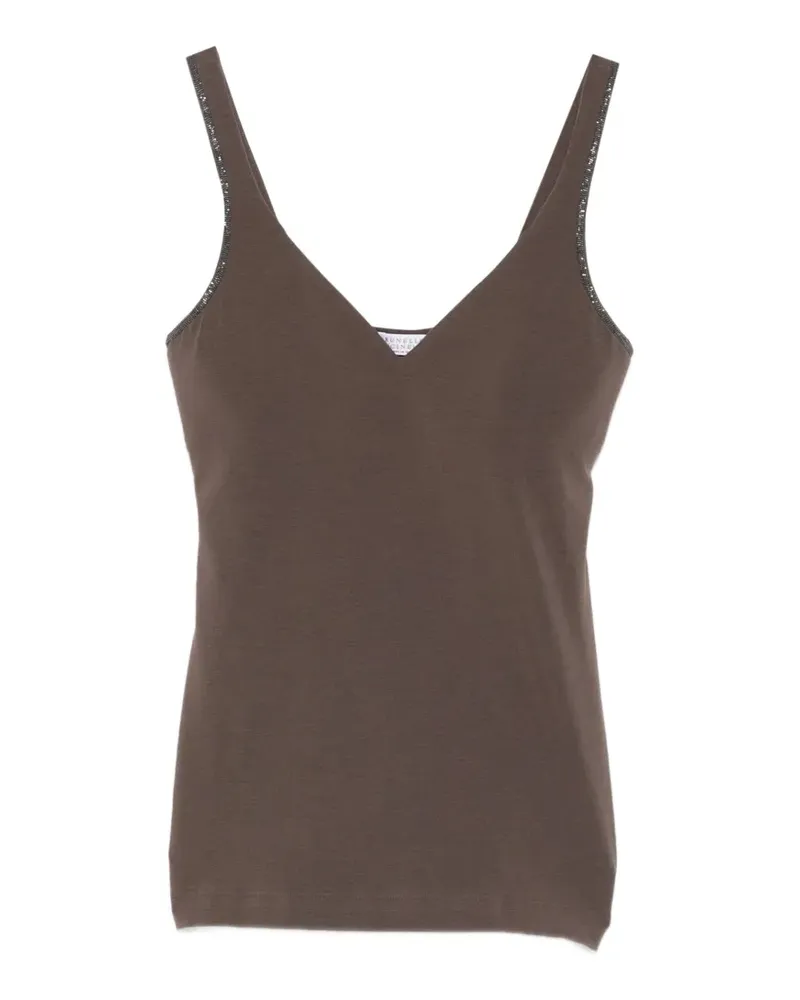 Brunello Cucinelli V-neck strap top - Braun Braun