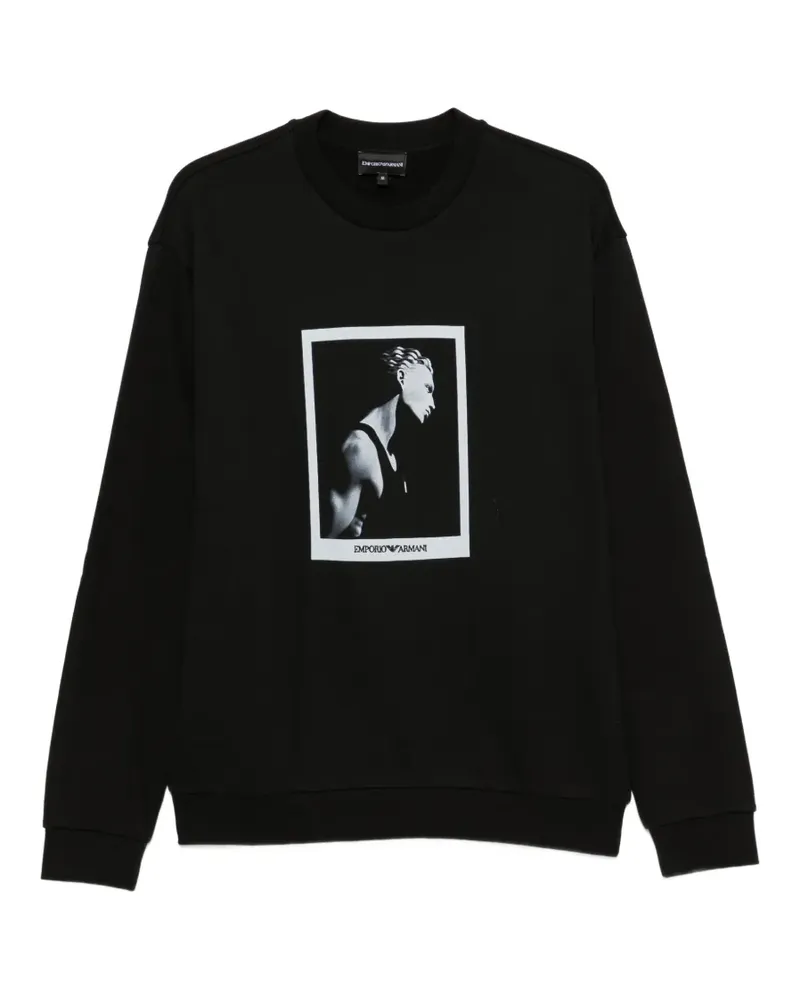 Emporio Armani Sweatshirt mit grafischem Print - Schwarz Schwarz
