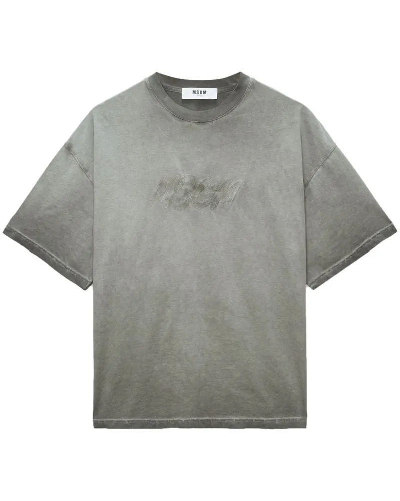 MSGM Ausgeblichenes T-Shirt - Grau Grau