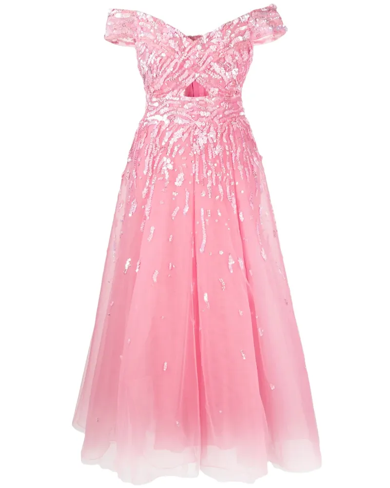 Zuhair Murad Schulterfreie Robe mit Verzierungen - Rosa Rosa