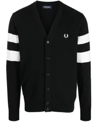 Fred Perry Cardigan mit Logo-Stickerei Schwarz