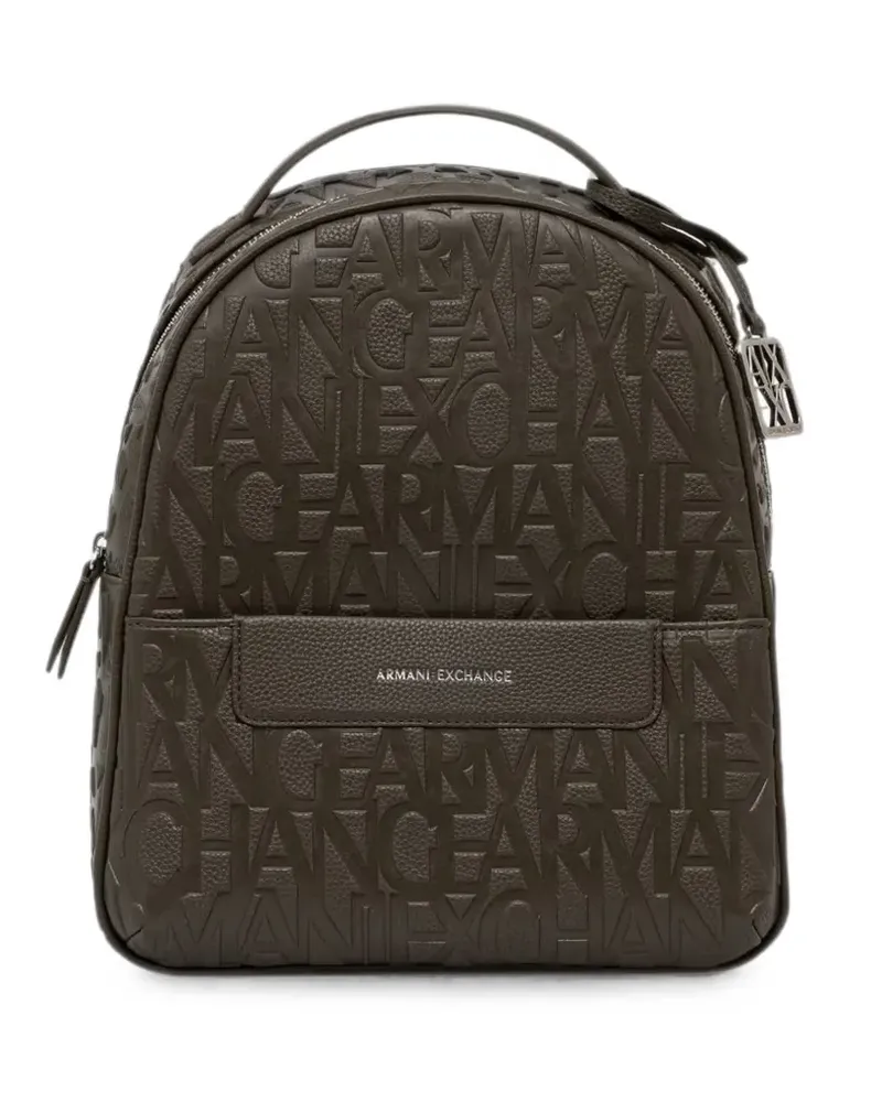 Armani Exchange logo-debossed pebbled backpack - Grün Grün
