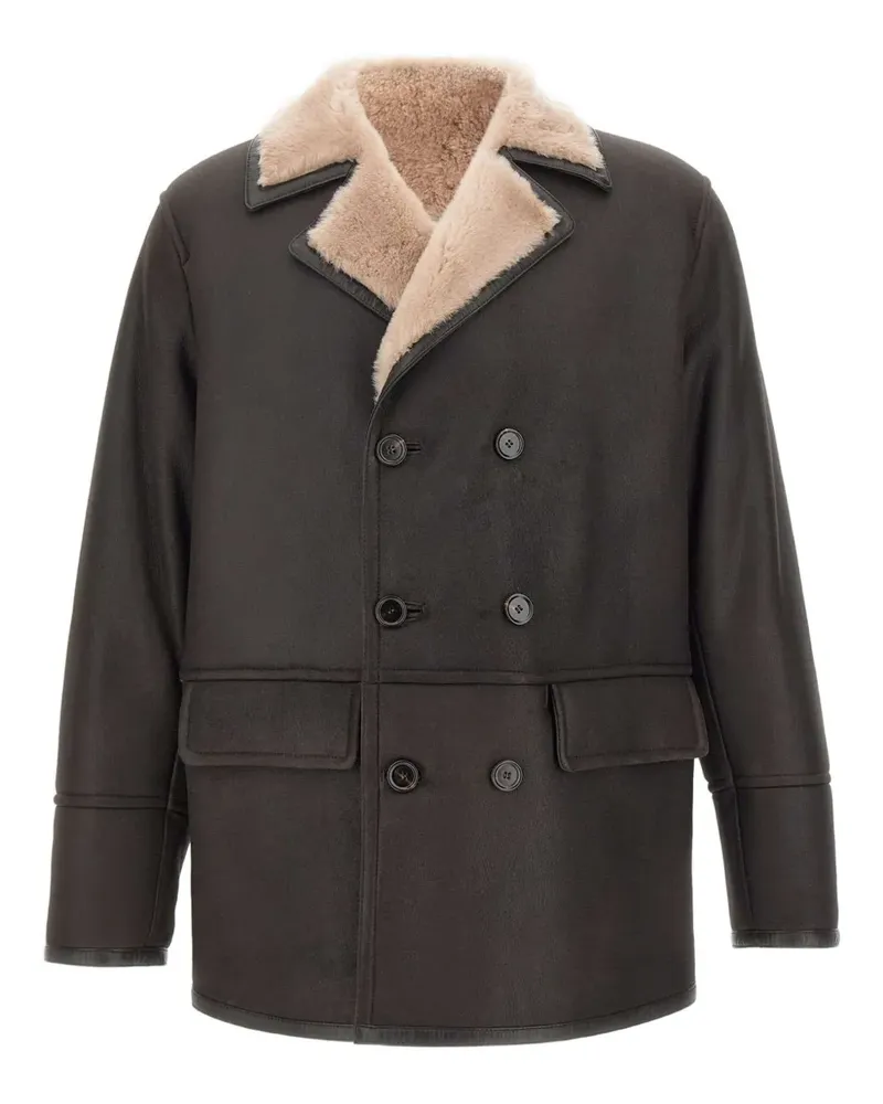 HUGO BOSS L-Mabano fur-collar jacket - Braun Braun